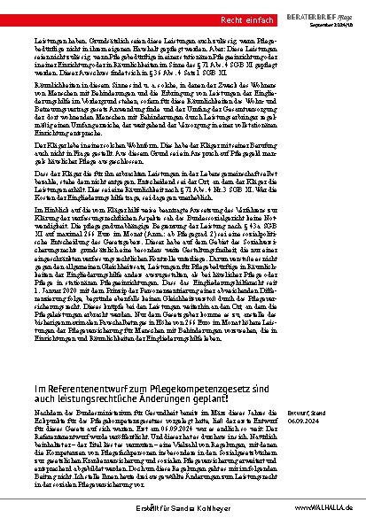 Vorschauseite 3: Beraterbrief Pflege Heft 18-2024
