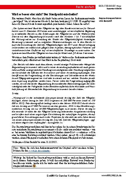 Vorschauseite 6: Beraterbrief Pflege Heft 18-2024