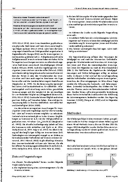 Vorschauseite 2: Geräusche auf Intensivstationen: Perspektiven von Patient_innen und Eltern