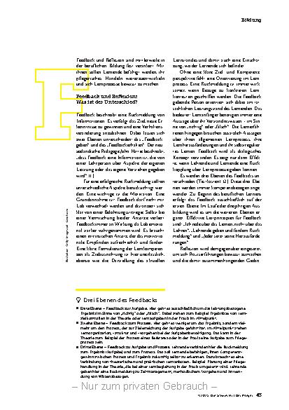 Vorschauseite 2: Feedback und Reflexion – die Kombination macht’s