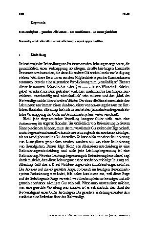 Vorschauseite 2: Der Begriff der Notwendigkeit und die Frage nach der gerechten Allokation in der Medizin
