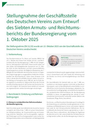 Vorschauseite 1: Stellungnahme der Geschäftsstelle des Deutschen Vereins zum Entwurf des Siebten Armutsund Reichtumsberichts der Bundesregierung vom 1. Oktober 2025-