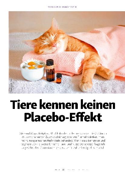 Vorschauseite 1: Tiere kennen keinen Placebo-Effekt.