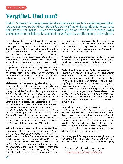 Vorschauseite 1: Vergiftet. Und nun?