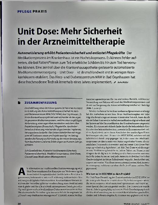 Vorschauseite 1: Unit Dose: Mehr Sicherheit in der Arzneimitteltherapie
