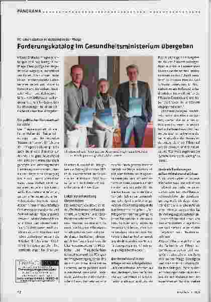 Vorschauseite 1: Forderungskatalog im Gesundheitsministerium übergeben