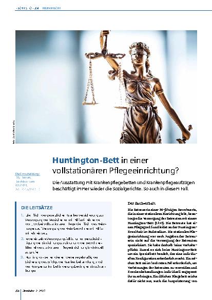 Vorschauseite 1: Huntington-Bett in einer vollstationären Pflegeeinrichtung?