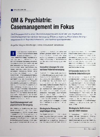 Vorschauseite 1: QM & Psychiatrie: Casemanagement im Fokus