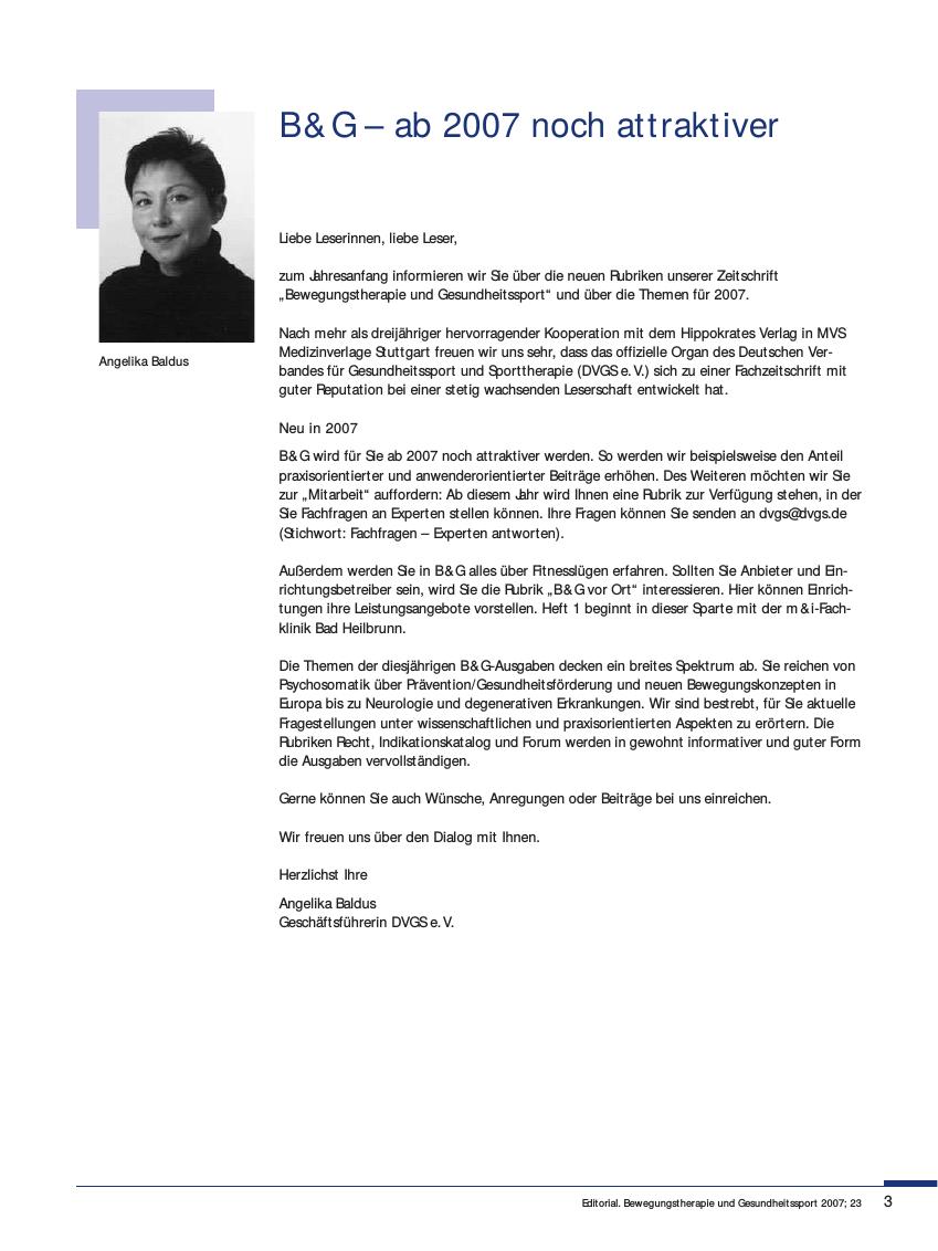 Vorschauseite 1: B & G - ab 2007 noch attraktiver