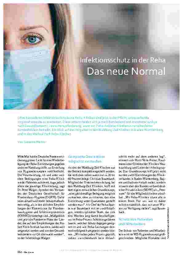 Vorschauseite 1: Infektionsschutz in der Reha: Das neue Normal