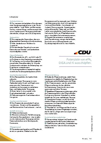 Vorschauseite 2: Wahlprogramme: Wenig Überlappung