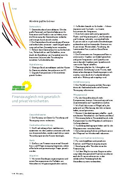 Vorschauseite 5: Wahlprogramme: Wenig Überlappung