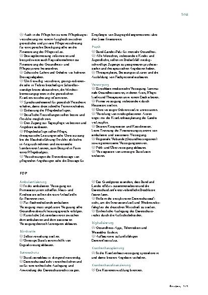 Vorschauseite 6: Wahlprogramme: Wenig Überlappung