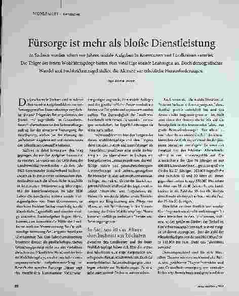 Vorschauseite 1: Fürsorge ist mehr als bloße Dienstleistung.