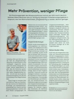 Vorschauseite 1: Mehr Prävention, weniger Pflege