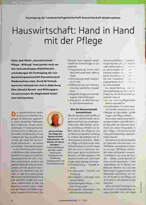 Vorschauseite 1: Hauswirtschaft: Hand in Hand mit der Pflege