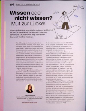 Vorschauseite 1: Wissen oder nicht wissen? Mut zur Lücke!