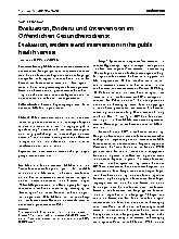 Vorschauseite 1: Evaluation, Evidenz und Intervention im Öffentlichen Gesundheitsdienst