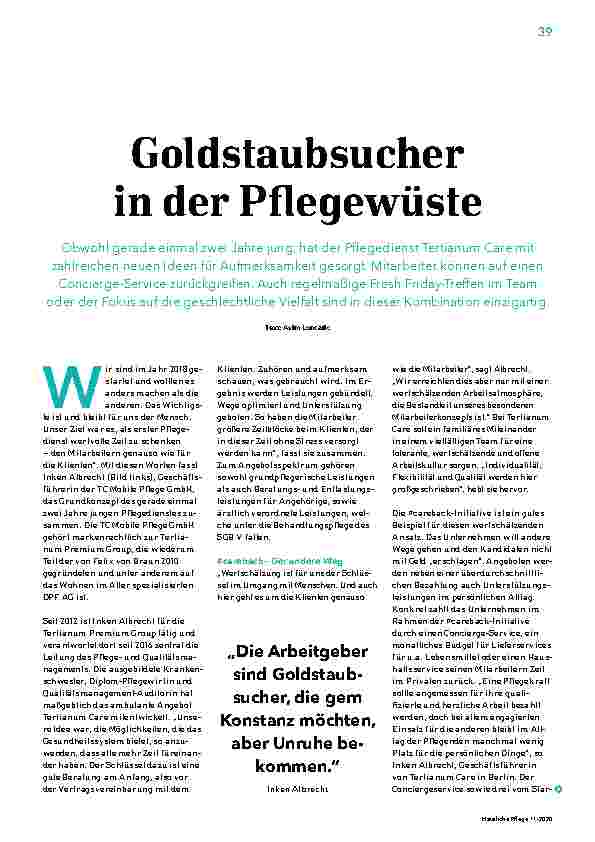 Vorschauseite 1: Goldstaubsucher in der Pflegewüste