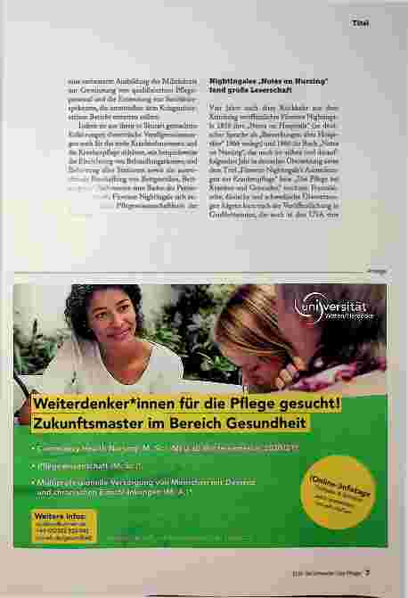Vorschauseite 4: Wegbereiterin der modernen Krankenpflege
