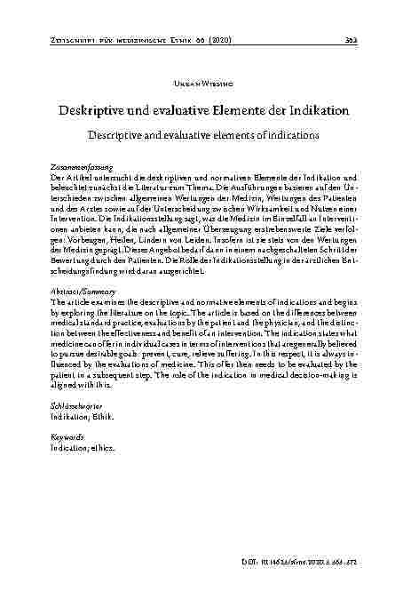 Vorschauseite 1: Deskriptive und evaluative Elemente der Indikation