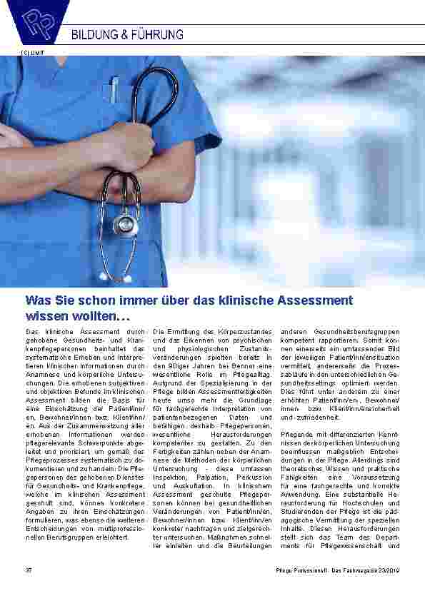 Vorschauseite 1: Was Sie schon immer über das klinische Assessment wissen wollten…