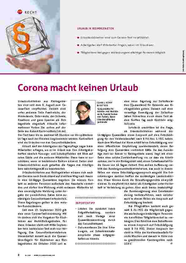 Vorschauseite 1: Corona macht keinen Urlaub.