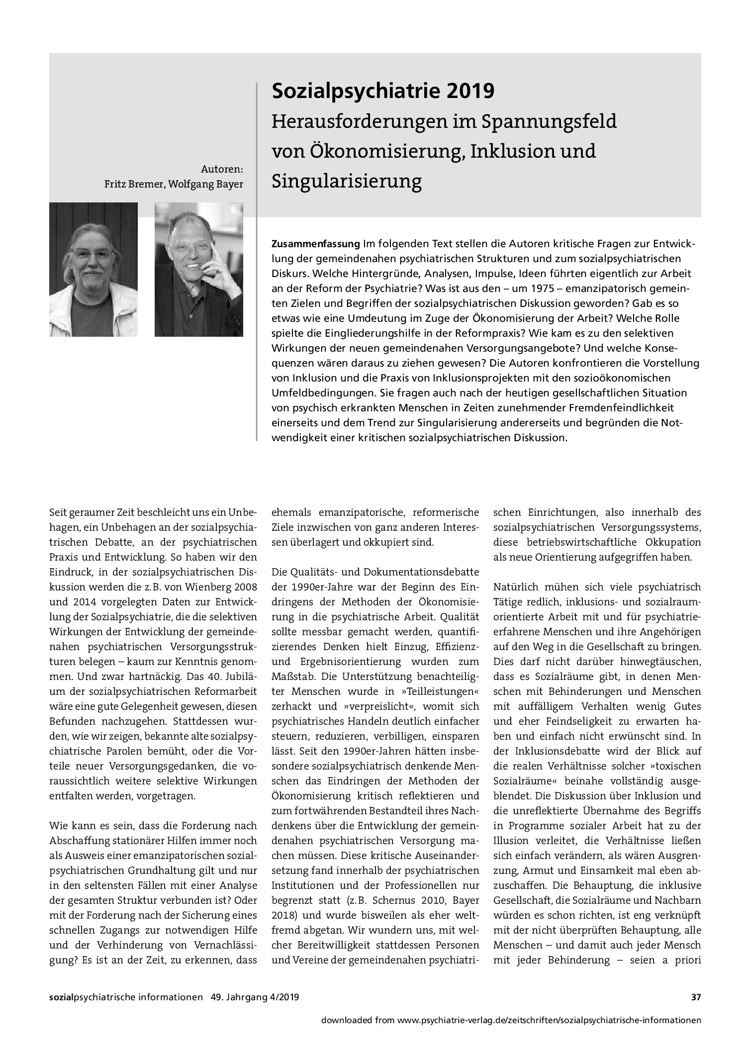 Vorschauseite 1: Herausforderungen im Spannungsfeld von Ökonomisierung, Inklusion und Singularisierung