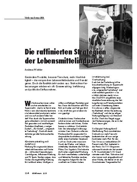 Vorschauseite 1: Die raffinierten Strategien der Lebensmittelindustrie