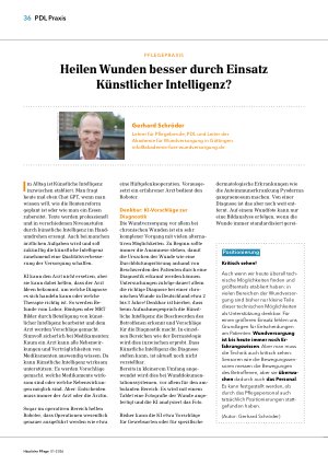 Vorschauseite 1: Heilen Wunden besser durch Einsatz Künstlicher Intelligenz?