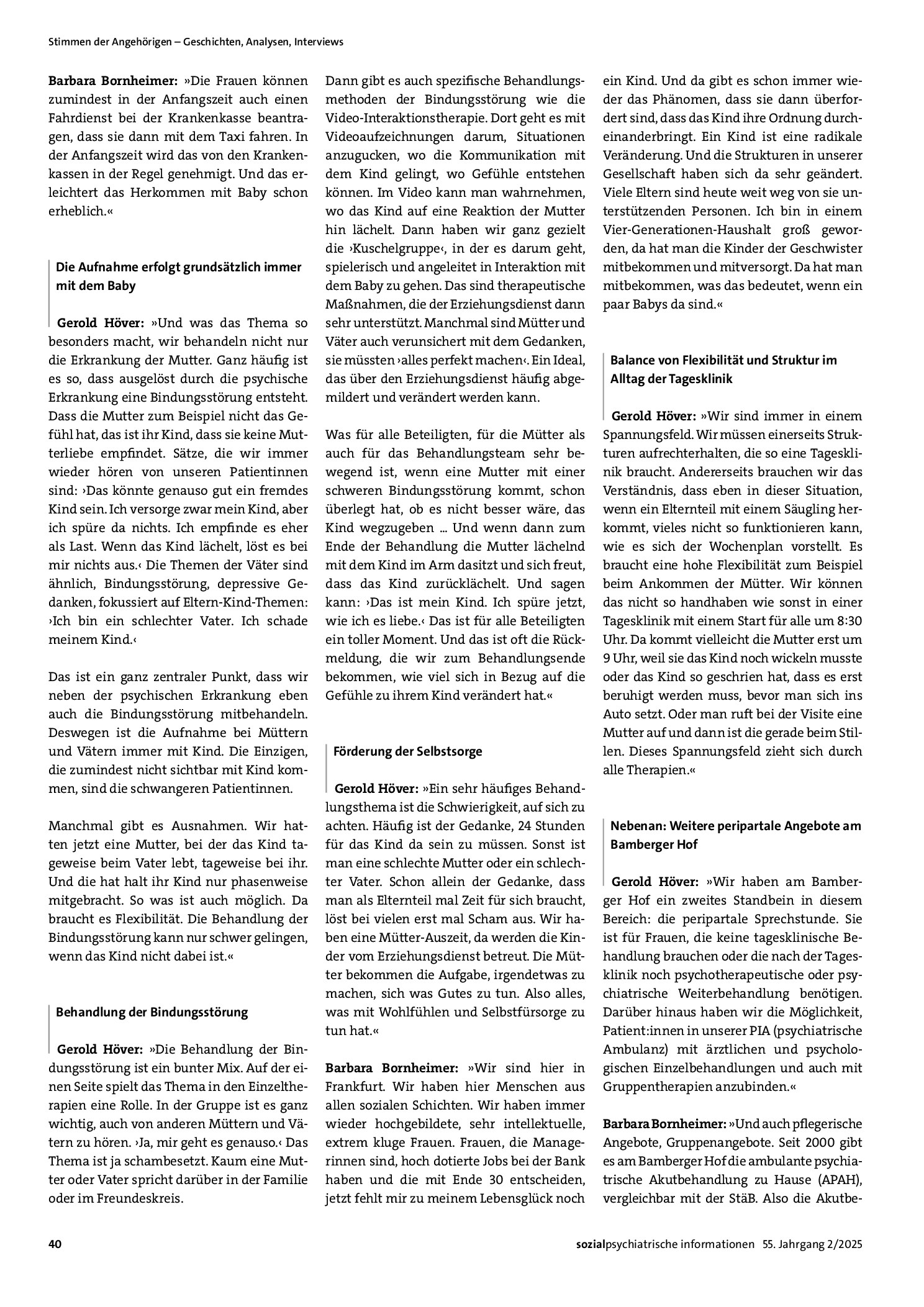 Vorschauseite 3: Pionierarbeit mit Evidenz und Herzblut. Die Eltern-Kind-Tagesklinik Vitos Bamberger Hof