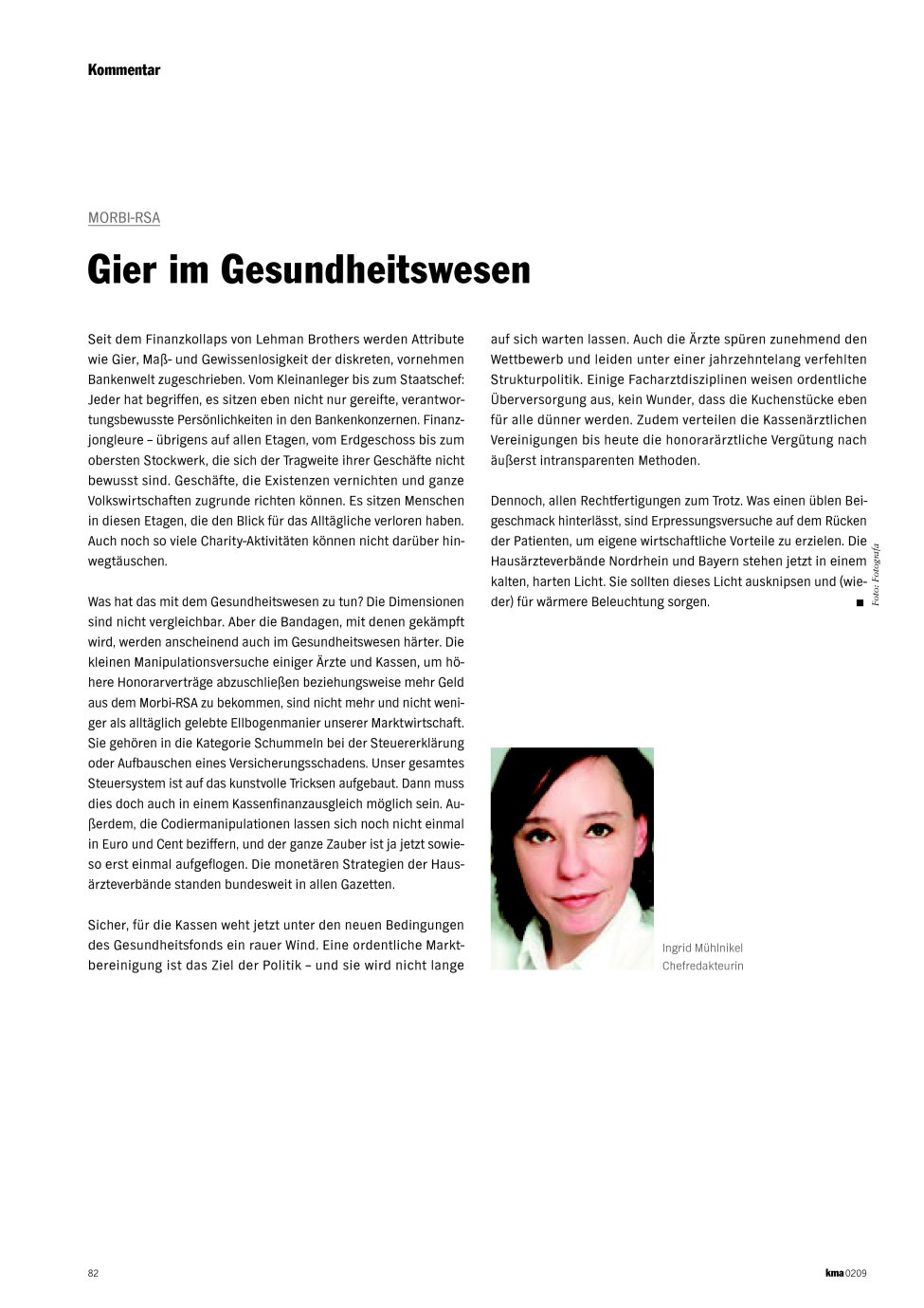 Vorschauseite 1: Gier im Gesundheitswesen