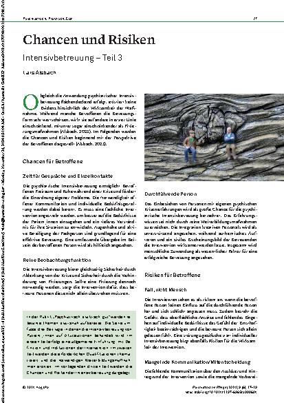 Vorschauseite 1: Chancen und Risiken Intensivbetreuung – Teil 3