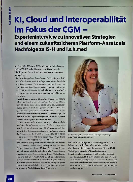 Vorschauseite 1: OK, Cloud und Interoperabilität im Fokus der CGM -