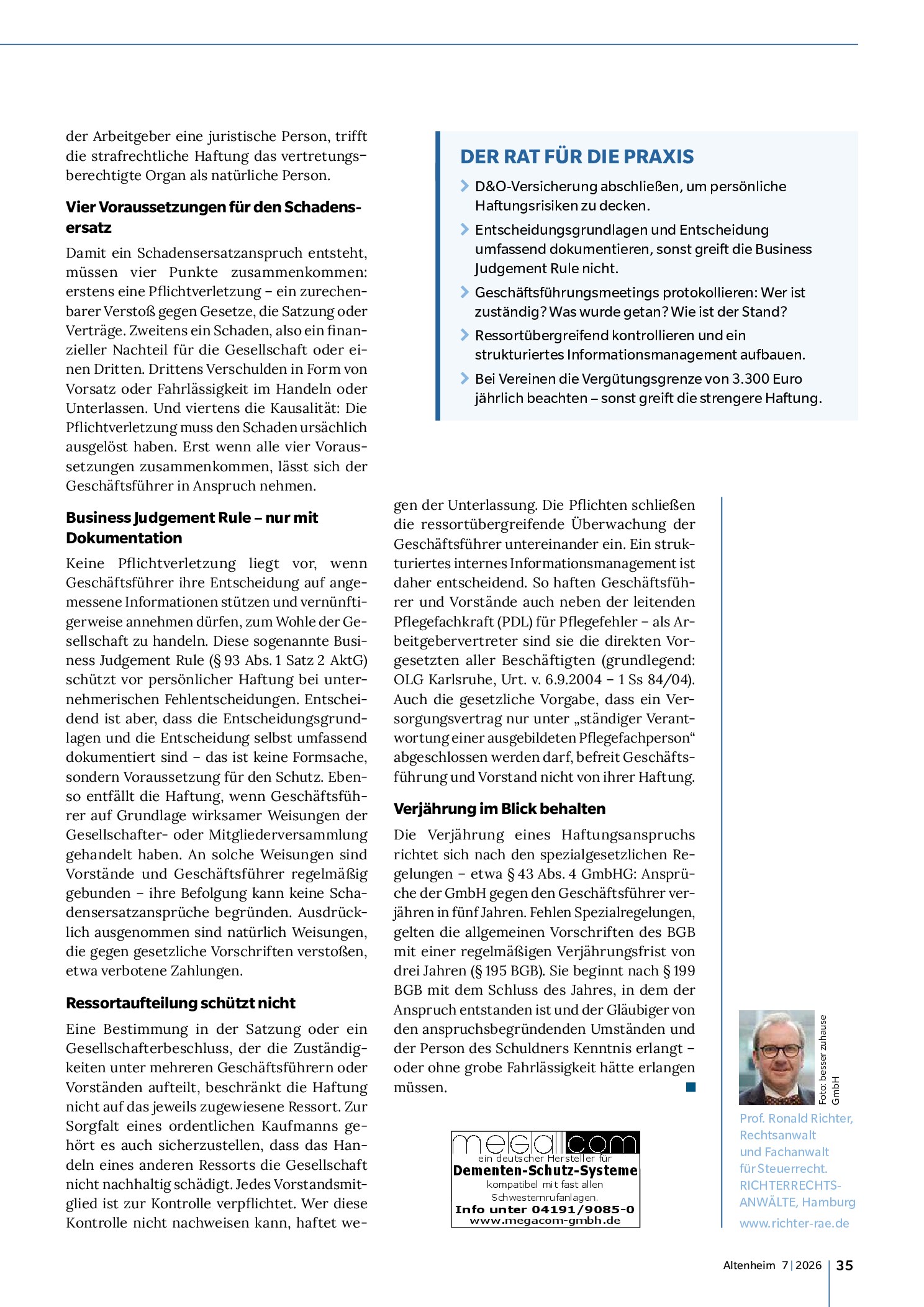 Vorschauseite 2: Die Haftung von Geschäftsführung und Vorstand: Wer haftet für was? Was gilt?