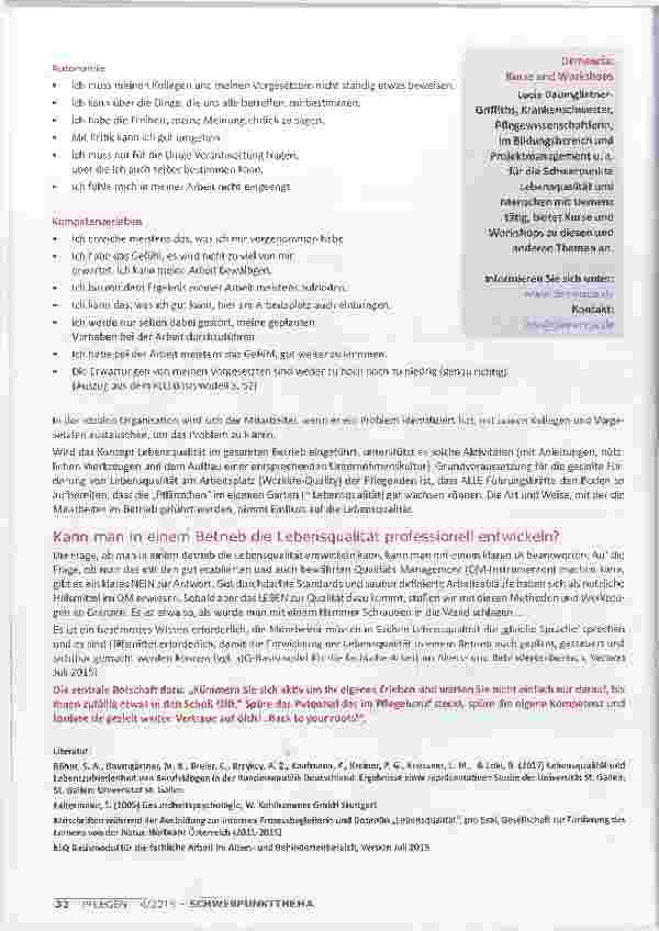 Vorschauseite 3: "BACK TO YOUR ROOTS!" - ZUR LEBENSQUALITÄT DER PFLEGENDEN SPÜRE DAS POTENZIAL, DAS IM PFLEGEBERUF STECKT, SPÜRE DIE EIGENE KOMPETENZ!