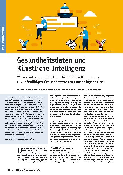 Vorschauseite 1: Gesundheitsdaten und Künstliche Intelligenz: Warum interoperable Daten für die Schaffung eines zukunftsfähigen Gesundheitswesens unabdingbar sind.