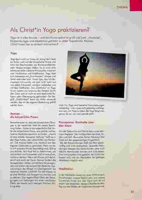 Vorschauseite 1: Als Christen Yoga praktizieren?