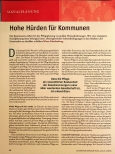 Vorschauseite 1: Hohe Hürden für Kommunen