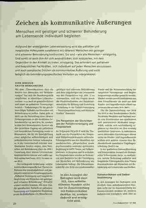 Vorschauseite 1: Zeichen als kommunikative Äußerungen Menschen mit geistiger und schwerer Behinderung am Lebensende individuell begleiten
