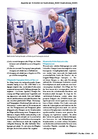 Vorschauseite 3: Pflege neu denken – Impulse aus dem Projekt „SGB Reha“