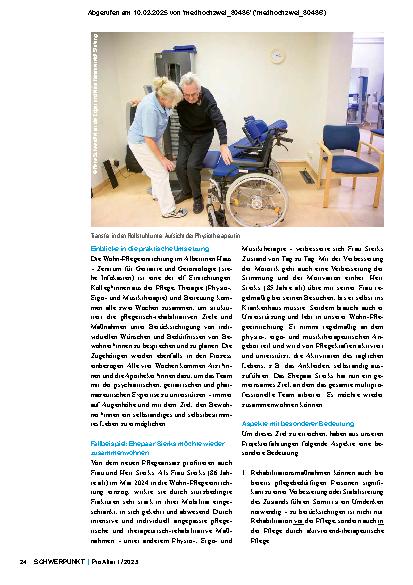Vorschauseite 4: Pflege neu denken – Impulse aus dem Projekt „SGB Reha“