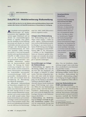 Vorschauseite 1: DokuPIK 2. 0 - Modulerweiterung: Risikomeldung