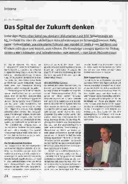 Vorschauseite 1: 61. H+ Kongress: Das Spital der Zukunft denken