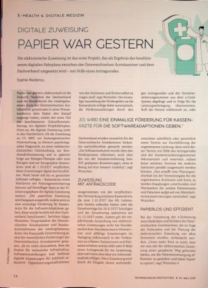 Vorschauseite 1: Digitale Zuweisung Papier war gestern
