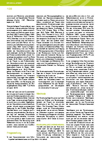 Vorschauseite 3: Die Sicht von Schwangeren mit chronischer Erkrankung auf die Versorgung durch Hebammen, Ärztinnen und Ärzte