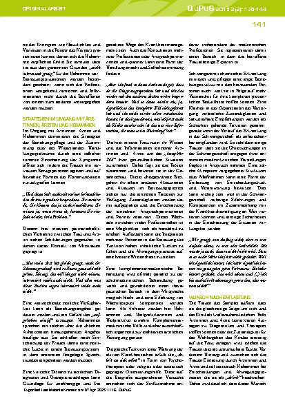 Vorschauseite 6: Die Sicht von Schwangeren mit chronischer Erkrankung auf die Versorgung durch Hebammen, Ärztinnen und Ärzte
