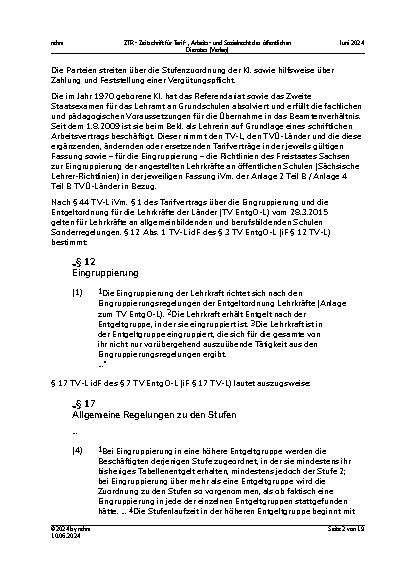 Vorschauseite 2: Höhergruppierung nach Stellenhöherbewertung im TV-L – Antragserfordernisse nach § 29a TVÜ-Länder i. d. F. des § 11 TVL EntgO-L – Ungleichbehandlung von angestellten und beamteten…