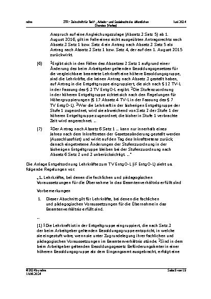 Vorschauseite 5: Höhergruppierung nach Stellenhöherbewertung im TV-L – Antragserfordernisse nach § 29a TVÜ-Länder i. d. F. des § 11 TVL EntgO-L – Ungleichbehandlung von angestellten und beamteten…