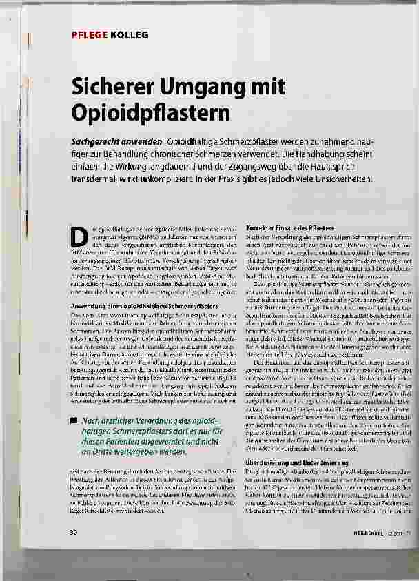 Vorschauseite 1: Sicherer Umgang mit Opioidpflastern